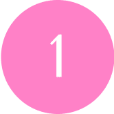 A white number 1 on a pink circular background.