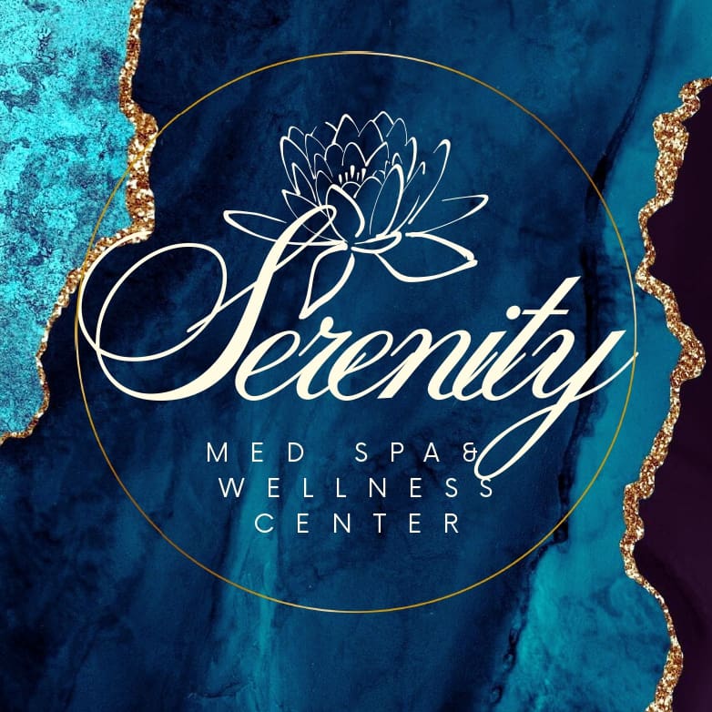 Serenity Med Spa logo with lotus flower