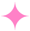 A pink sparkle star icon with rounded points on a transparent background.